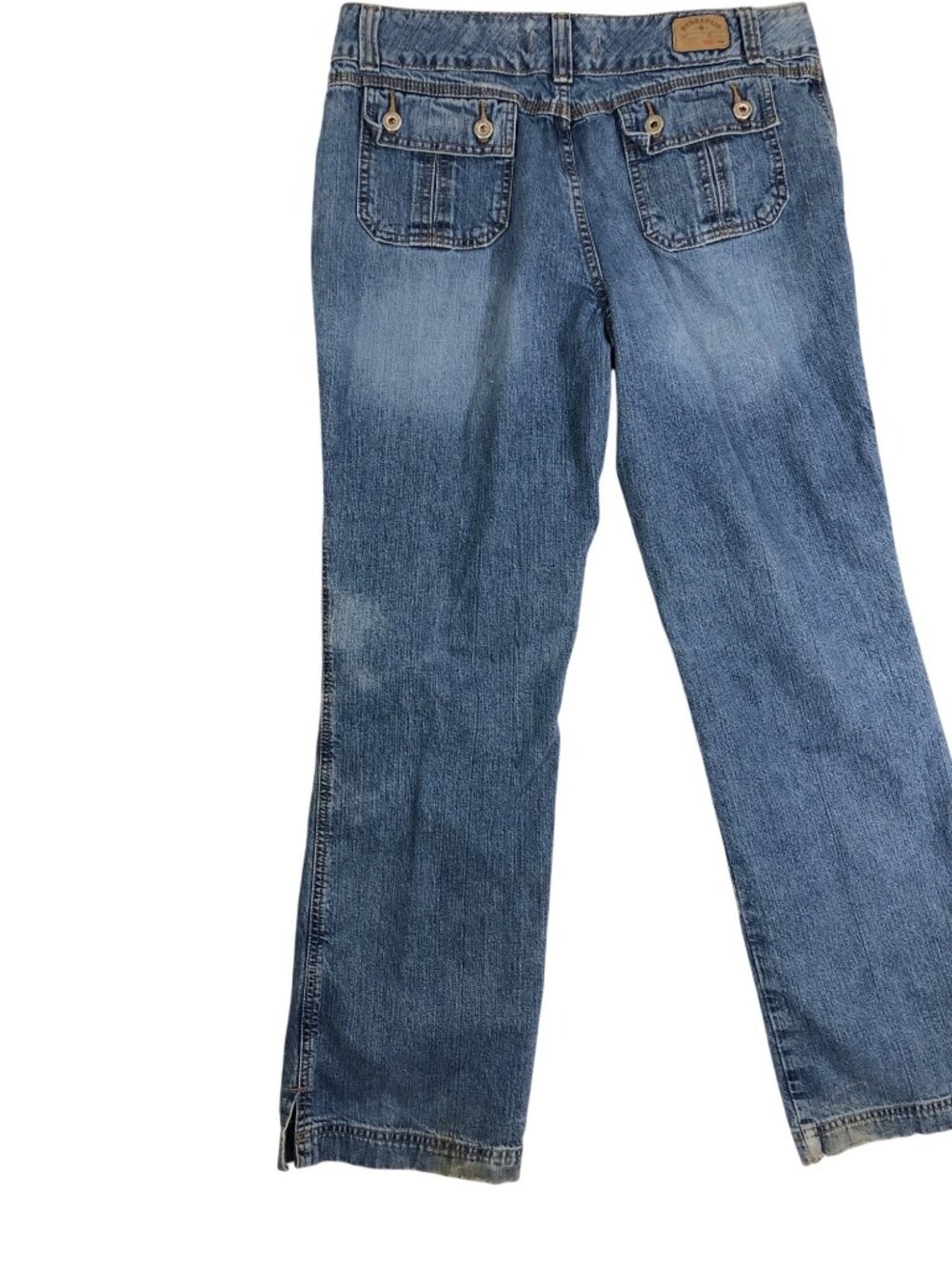 Hydraulic Jeans Womens 13/14 Distressed Flare Relaxed Fit Knotched Straight Leg